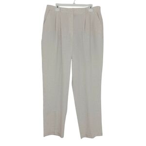 SAG HARBOR WOMAN Women’s Cream Linen Blend Pants Size 10W Tailored Neutral